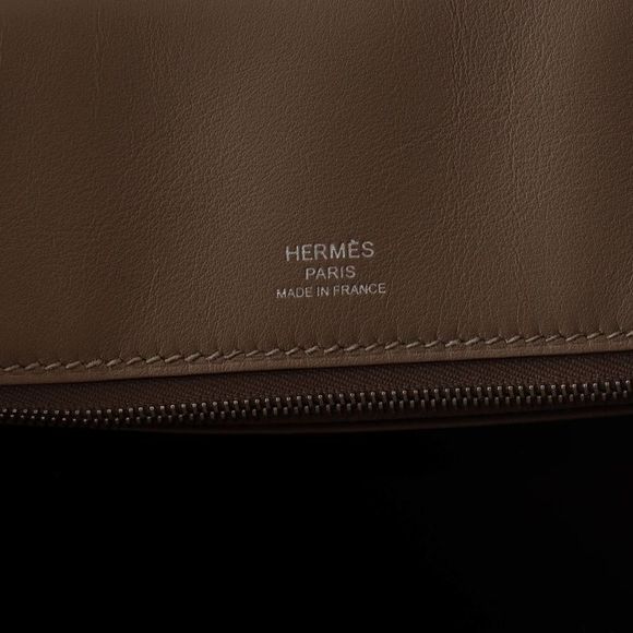 Hermes Birkin Handbag Grey Doblis Suede with Swift with Palladium Hardware 25 - Picture 7 of 9